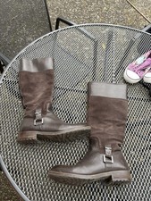 Marc O‘Polo Damen Reiterstiefel Gr. 37,5 4,5 Echtleder Wildleder Stiefel