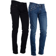 Herrlicher Gina Slim Stretchjeans Low Waist Denim Damen Röhrenjeans Schwarz Grau