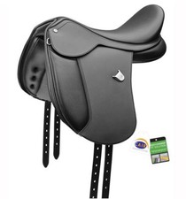Bates Pony Dressur verstellbarer Leistungsstützsattel CAIR schwarz 15 Zoll-16 Zoll