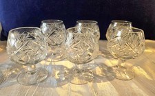 6 Cognac Schwenker Kristallglas ca 10 cm hoch und 5 cm Durchmesser