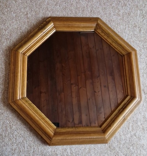 Vintage holzspiegel achteckig - vintage,