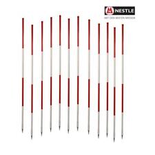 12 Stück NESTLE Fluchtstab Peilstab 2 m Stahlrohr / PVC Bau Vermessung  22-060