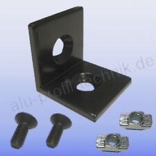 Winkel 30x30 schwarz Stahl Aluminiumprofil 30 Strebenprofil Nutprofil Alu-Profil