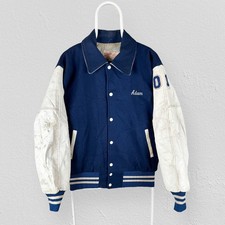Vintage Wayne Valley Varsity Jacke blau weiß Letterman Made in USA Herren Medium