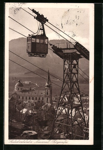 Ansichtskarte seilschwebebahn - ansichtskarte,