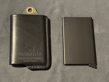 Ondura Lederetui Schwarz mit SECRID Cardprotector Black – gebraucht