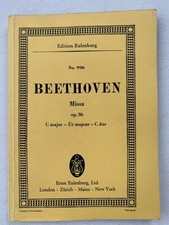 Noten . Beethoven. Missa. Opus 86. C dur.   Taschenpartitur.