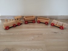 Eisenbahn Zug Lokomotive Wagons Holz Heros braun