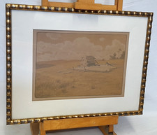 Lithographie 1912 H.R. Volkmann "Holzschlag im Schwarzwald"