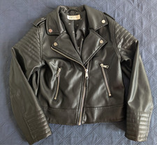 Coole Mädchenjacke im „Lederjacken-Look“ von H&M ~ Schwarz ~ Mädchen Gr. 128