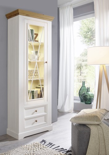 Vitrine schrank massivholz - schrank,