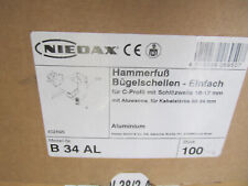 100 Stück Hammerfuß Bügelschelle f CProfil 16-17mm / mit Aluwanne 30-34 ContWeiß