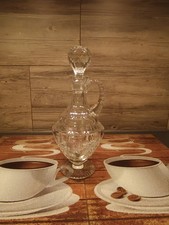 2 Kristall Karaffe mit Stöpsel Lead Crystal 24% Blei Weinkaraffe 1 Tischglocke