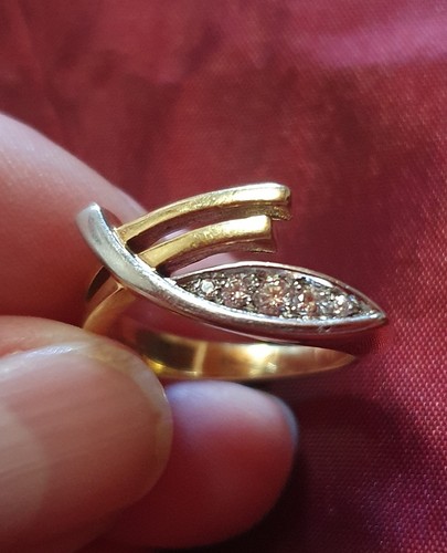 585 gelb weiss gold ring - 585,