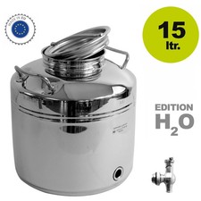 Transportkanne Edelstahlkanne 15 Liter Wasserkanne Milchkanne mit Auslaufhahn