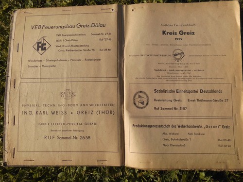 Altes ddr fernsprechbuch - altes,