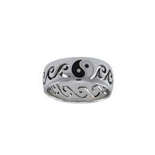Yin Yang Wellen Surf Ring 925