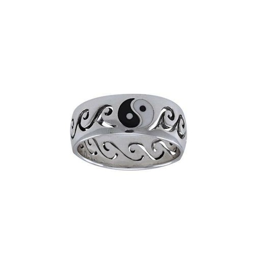 Yin yang wellen surf ring - yin, 925