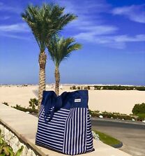 anndora® XXL Einkaufstasche Strandtasche shopper Einkaufen blau weiß gestreift
