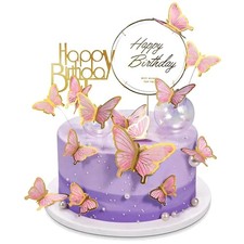 Tortendeko Schmetterlinge rosa