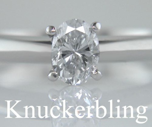 Diamant solitär oval ring - diamant,