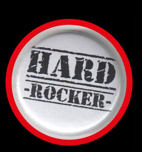 Hard rocker weiss button - weiss, "button"