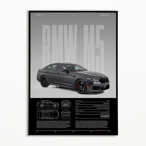 Bmw f90 competition poster - bmw,