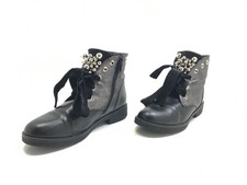 Unbekannt Damen Stiefel Stiefelette Boots Freizeit Comfort Schwarz Silber Gr 39