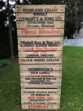 (4er SET) alte rustikale Obstkisten Holzkisten WHISKY Weinkisten Regale Vintage