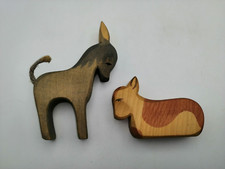 Ostheimer Krippenfiguren Ochse und Esel Holzarbeit Holz