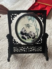 Chinesisches Panda Seidenbild