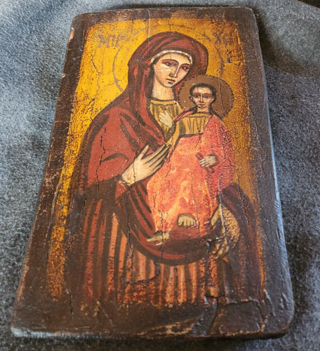 Antike ikone madonna mit - madonna, kind