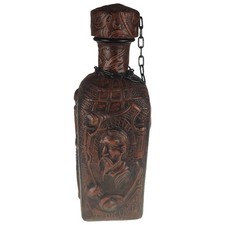 Flasche 3D Leder Bild eingewickelt ummantelt Braun 