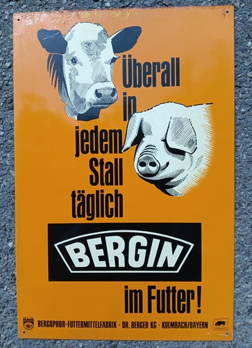 Altes blechschild bergin - altes, blechschild: