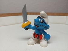 Schleich Schlumpf Pirat - 20104 - Peyo Schlümpfe Säbel Gürtel rot West Germany 