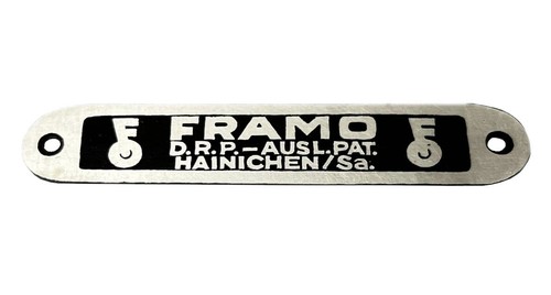Typenschild framo p - typenschild,, d.r.p.