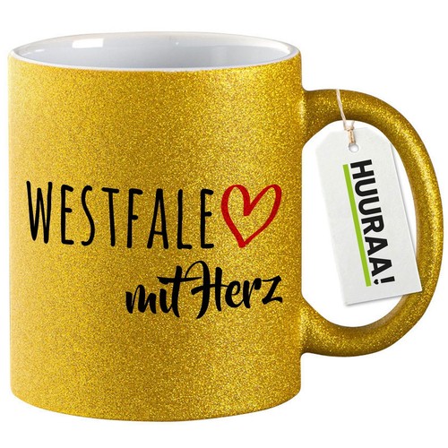 Glitzertasse westfale mit - westfale, herz