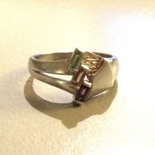 AMETHYST, PERIDOT, CITRIN RING, 925/Silber Fassung