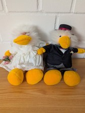 NICI Brautpaar Ente Paula & Rabe Sam ca. 30 cm – Vintage Hochzeits-Plüschtier