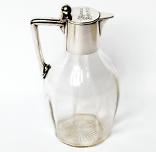 Glas Kanne Schenkkanne Silbermontierung 800 Silber Wilhelm Binder um 1900 H.22cm