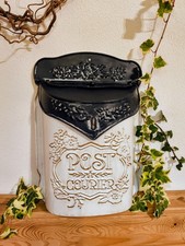 Briefkasten Shabby Chic Vintage Landhaus  Metall Garten Deko Postkasten Blau