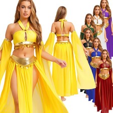DE Freebily Damen Bauchtanz Glitzer Arabische Kostüm Crop Top Bh Halloween
