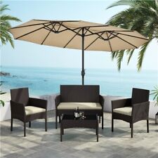  4-er Set Rattanmöbel aus