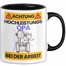 Opa Tasse Geschenk Lustiger Spruch Geschenkidee für Opa Achtung Hochleistungs Op