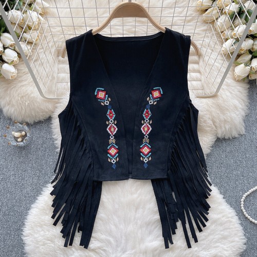 Damen kunstwildleder weste - kunstwildleder,