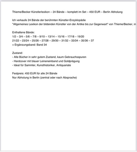 Thieme becker ohne - thieme/becker, 1–37