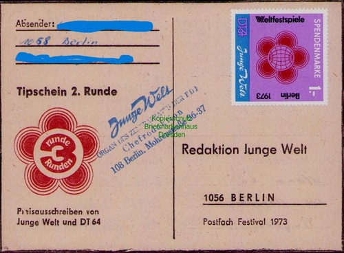 B25090 postkarte ddr 1973 - b25090,