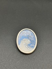 Moderne Brosche von Uhlig Seide Handbemalt Echte Handarbeit