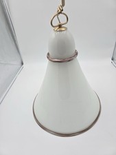 Design Glas Pendelleuchte – Messing & Opalglas – Murano Stil – 58 cm 