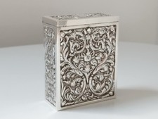 925 Sterling Silber Dose Zigaretten Etui mit Verzierungen